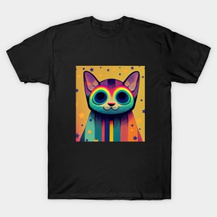 Rainbowcore Kitty Cat Meow T-Shirt